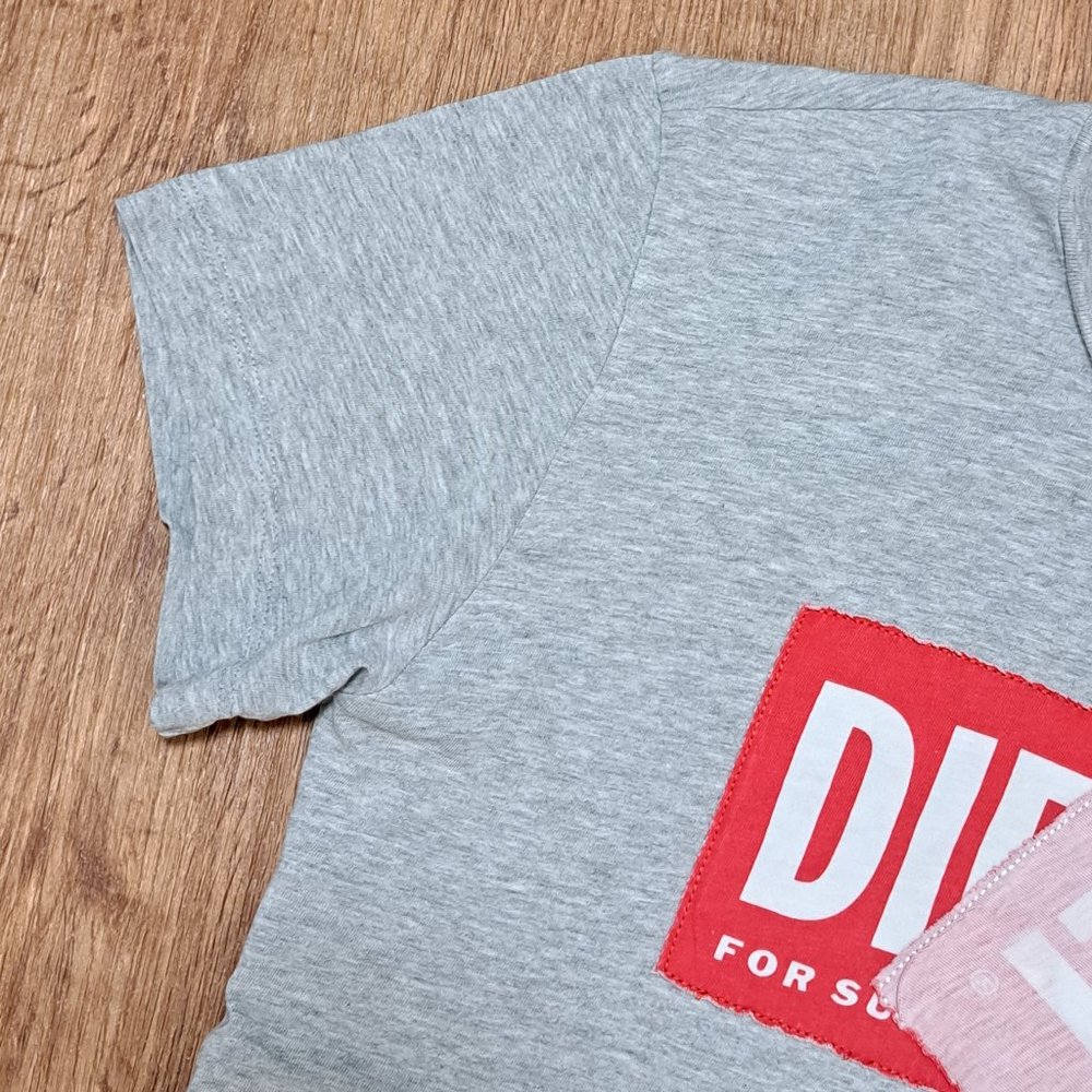 Diesel T-Diego-Qa Logo T-Shirt Grey Size Small - image 7